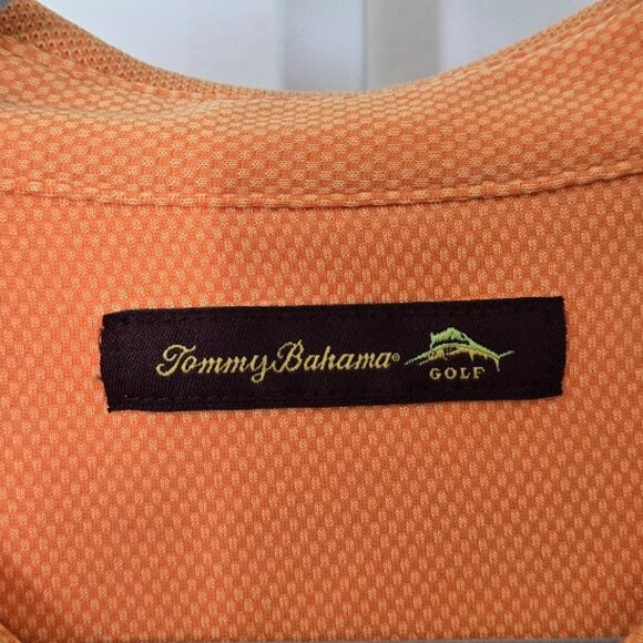 TOMMY BAHAMA GOLF Polo Shirt Men’s XL Orange Short Sleeve - Picture 6 of 8